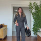 GOLD DÜĞME DETAYLI JEAN TAKIM – LACİVERT