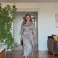 OVERSIZE KEMERLİ MİDİ ELBİSE - VİZON