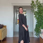 OVERSIZE KEMERLİ MİDİ ELBİSE - SİYAH
